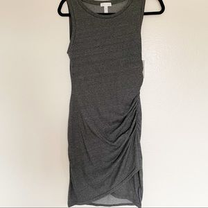 Leith, Charcoal fitted dress, side ruching, new